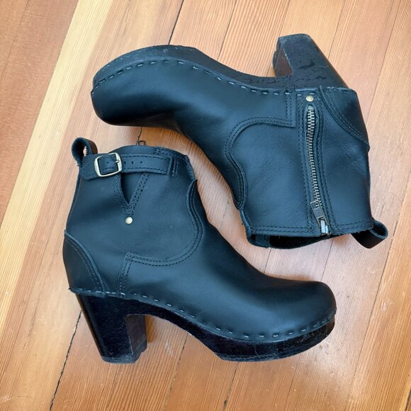 No.6  Leather Clog Zipper Boot size 38 - Picture 1 of 4